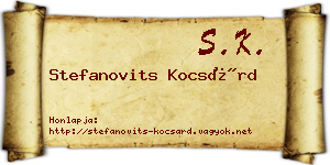 Stefanovits Kocsárd névjegykártya